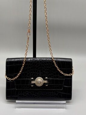 Vintage Gianni Versace Croc Embossed  Wallet w/ unbranded chain